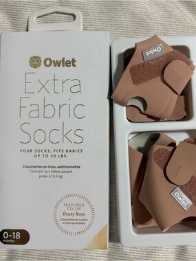 Owlet Baby Extra Fabric 4 Socks in Dusty Rose